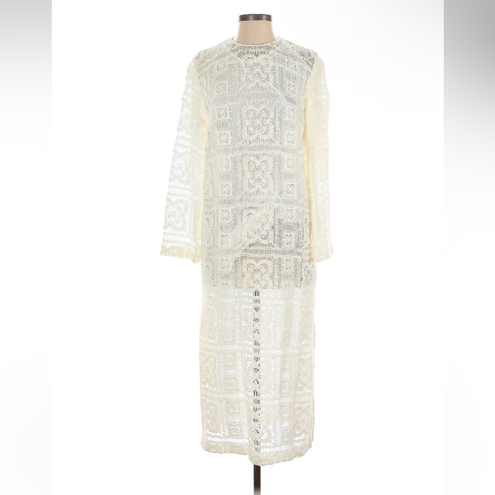 Zara boho crochet knit midi dress blogger favorite - Picture 9 of 9